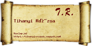 Tihanyi Rózsa névjegykártya