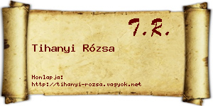 Tihanyi Rózsa névjegykártya